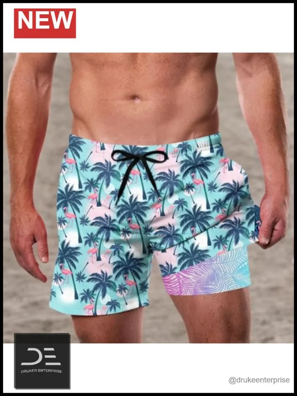 Men's Swim Trunks with Compression Liner Quick Dry 5.5